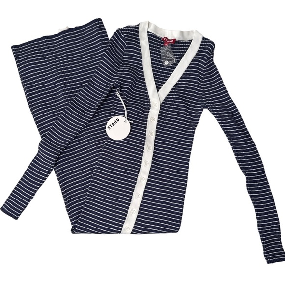 STAUD 🤍 Shoko Striped Ribbed Sweater Dress - Picture 5 of 8